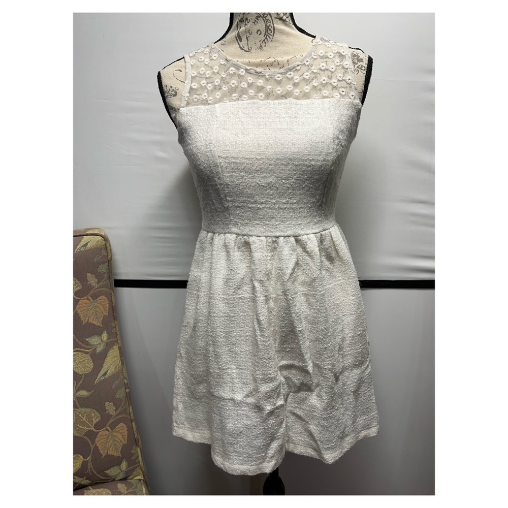 Monteau Button-Up Lace Back Fit & Flare Dress #L217384
